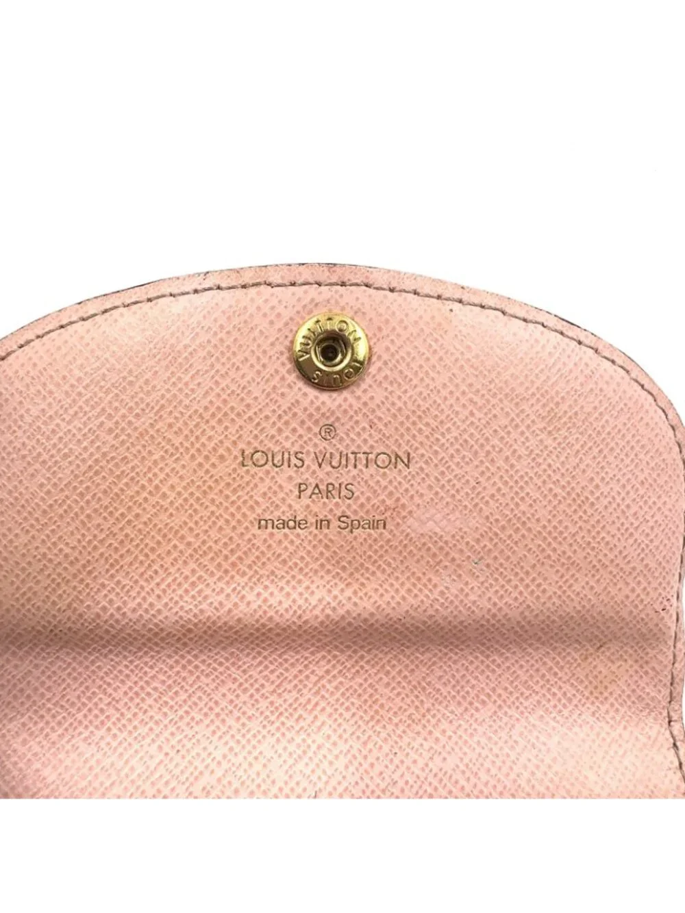 Louis Vuitton Porte-Monnaie Rosalie Damier Ebene Rose Ballerine Leather Brown